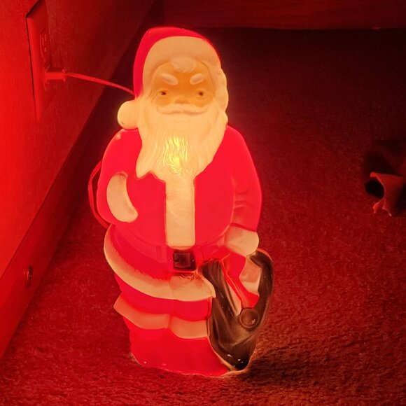 VTG Empire Blow Mold Santa Claus 1968 Christmas 13.25" Lighted 22" Cord works - Picture 1 of 13